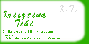 krisztina tihi business card